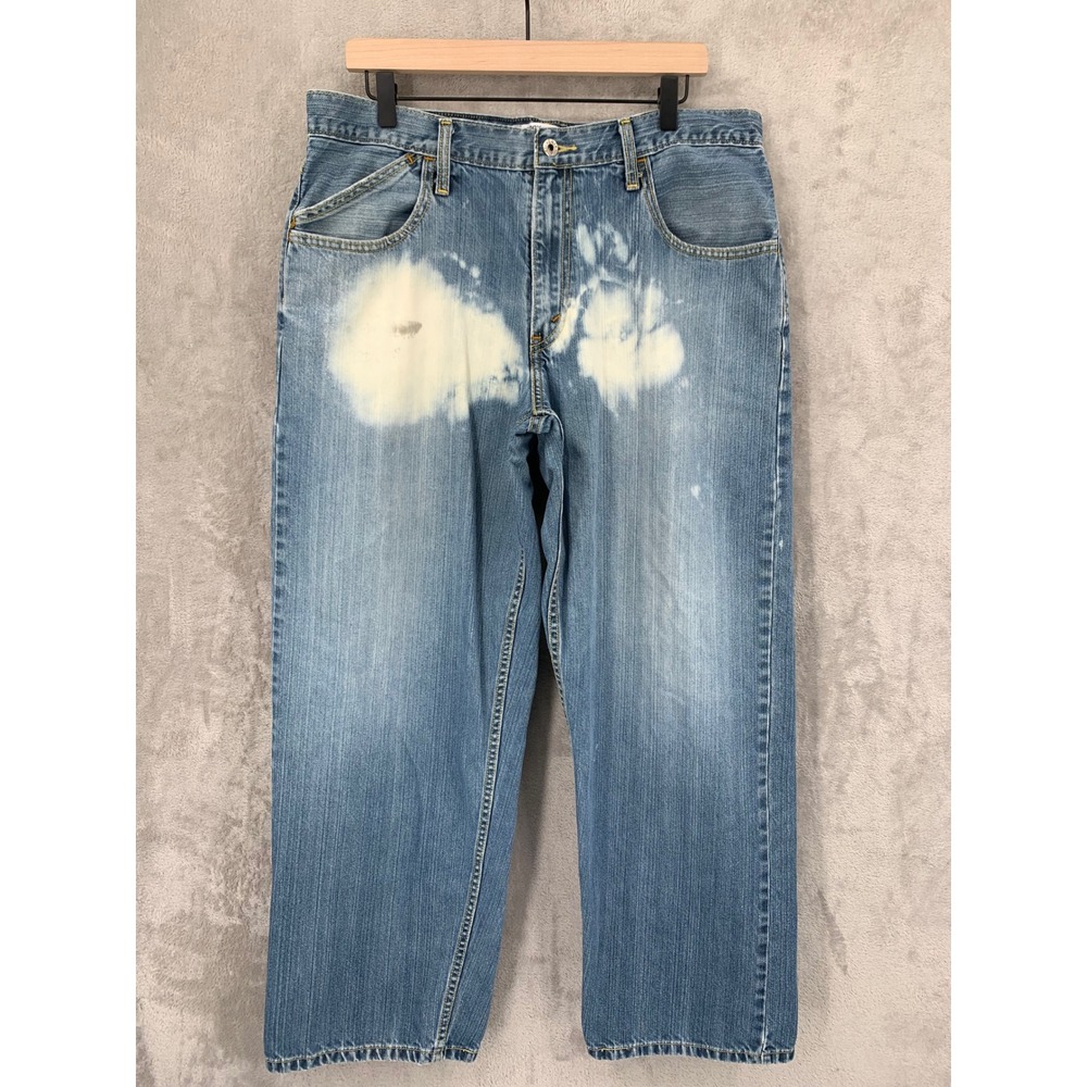 Vintage Levis SilverTab Jeans Men 36x30‎ Blue Baggy Distressed Bleach Wash Denim
